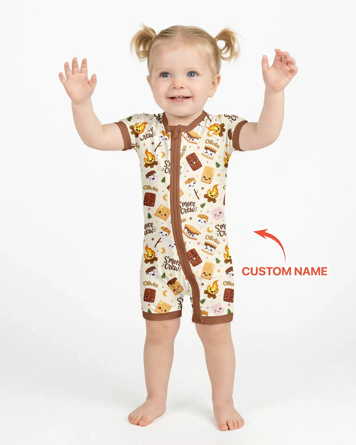 Custom Name Kawaii S'more Crew Family Matching Bamboo Shorty Zippy
