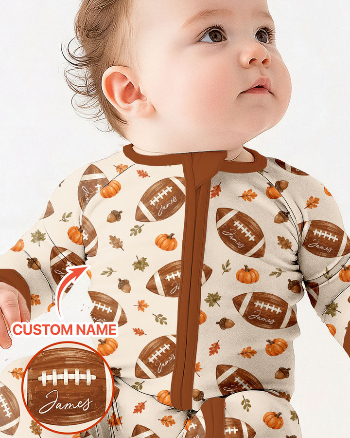 Custom Name Football Season Happy Fall Bamboo Convertible Zippy