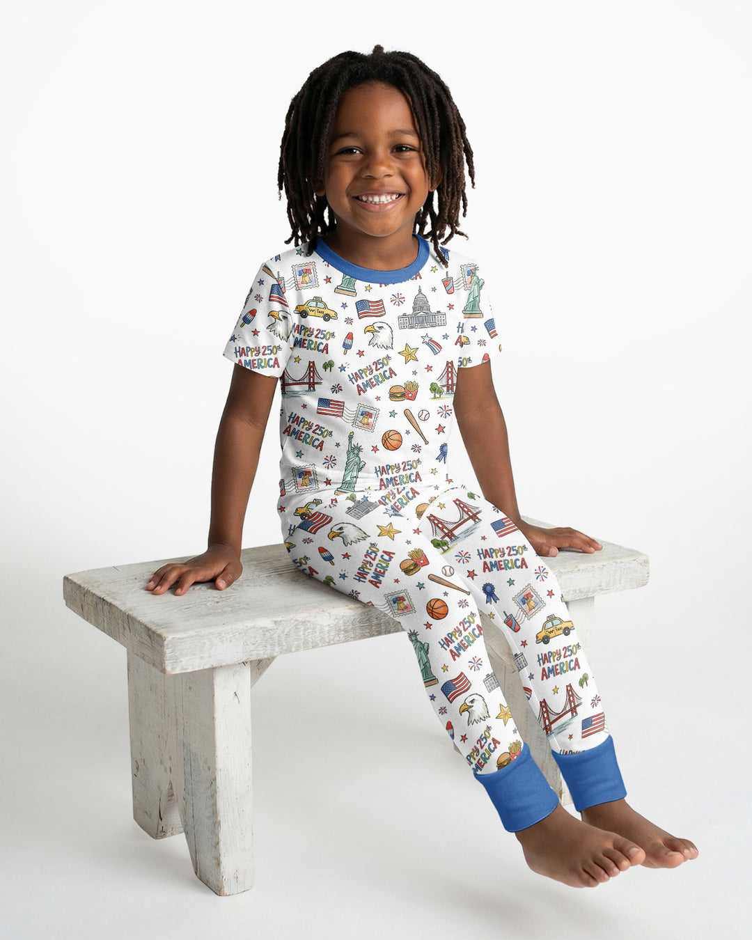 America 250 Celebration Bamboo Two Piece Short Sleeve Pajama Set