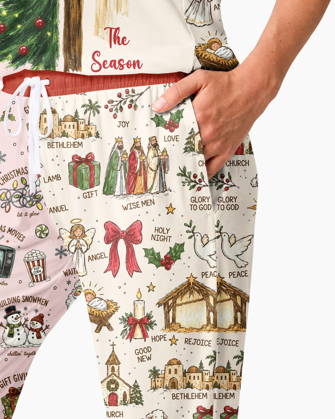 Jesus Is The Reason For The Season Family Matching Bamboo Women Pajama Set
