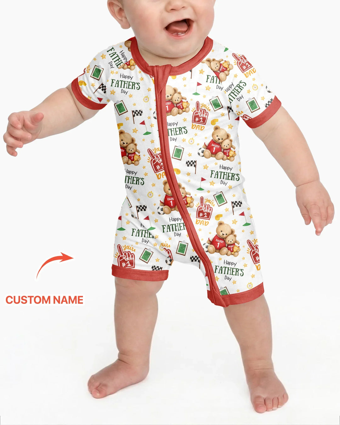 You're #1 Dad Daddy & Me Matching Bamboo Shorty Zippy