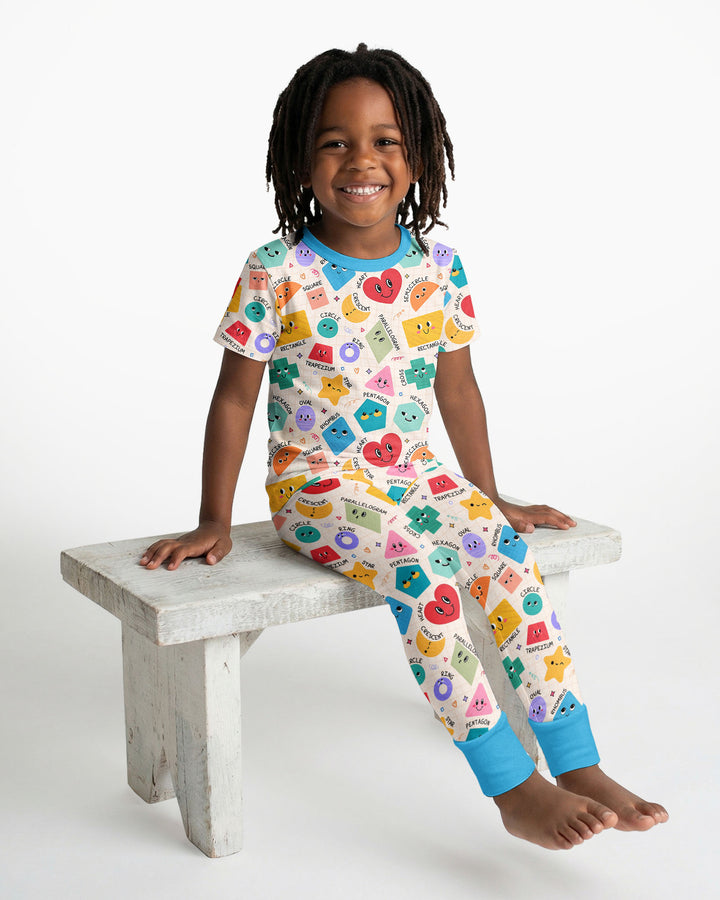 Happy Shape Squad Family Matching Bamboo Two Piece Short Sleeve Pajama Set