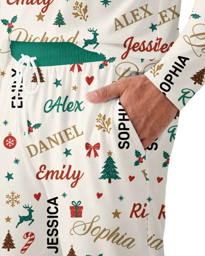 Custom Daddy Christmas Belongs To Bamboo Men's Pajama Set