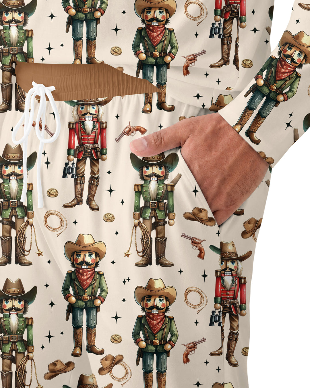 Western Christmas Cowboy Nutcracker Bamboo Men's Pajama Set