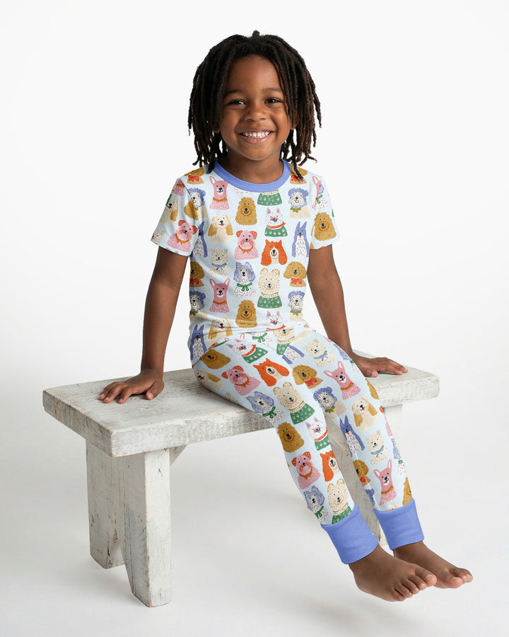 Puppy Portrait Bamboo Two Piece Short Sleeve Pajama Set