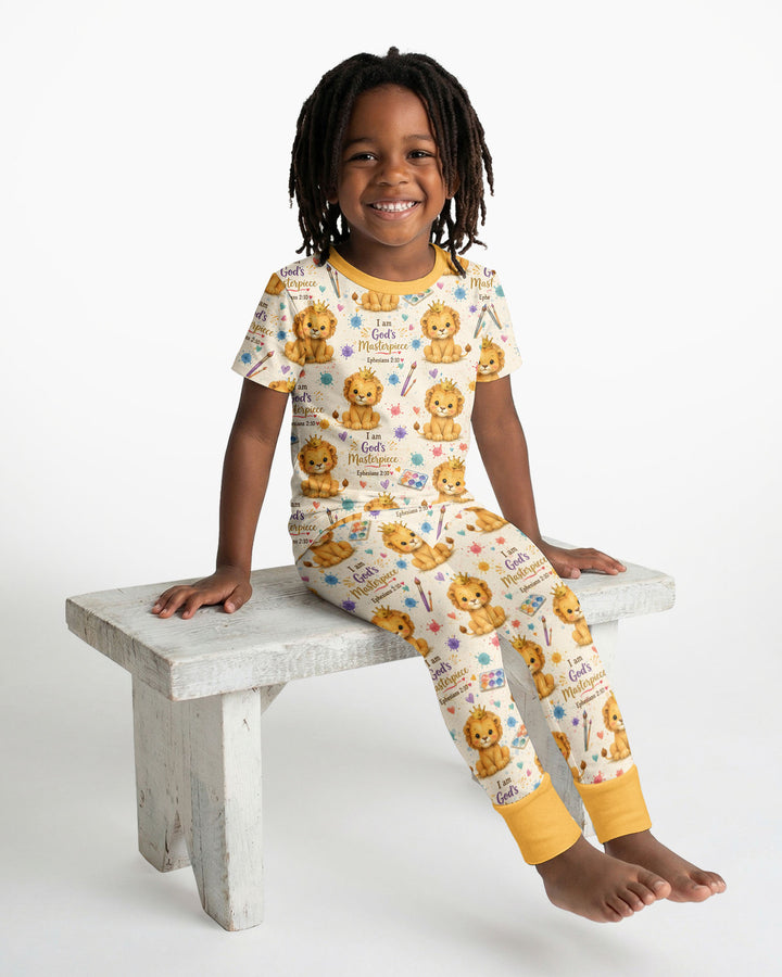 I Am God's Masterpiece Two Piece Short Sleeve Pajama Set
