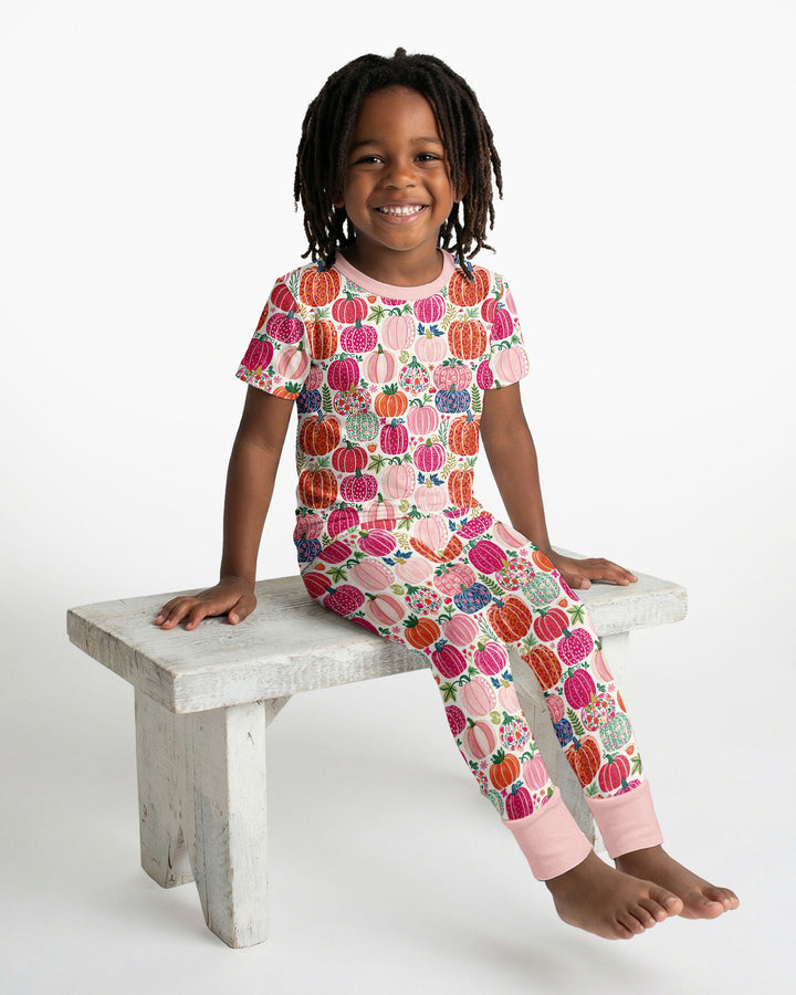 Pumpkin & Bloom Bamboo Two Piece Short Sleeve Pajama Set