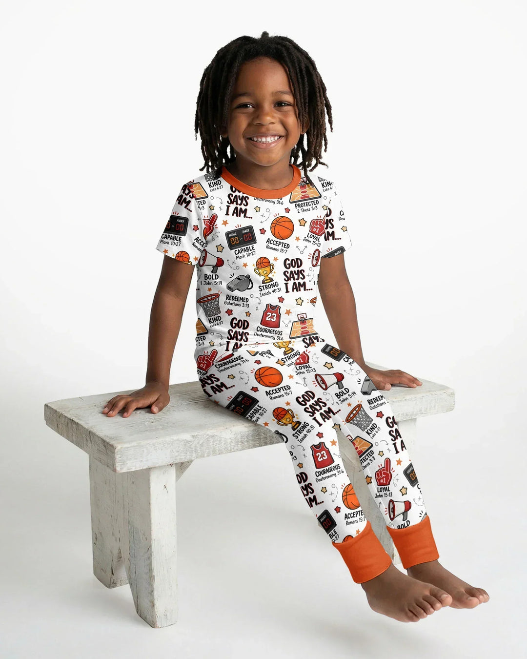 Basketball God Says I Am Bamboo Two Piece Short Sleeve Pajama Set