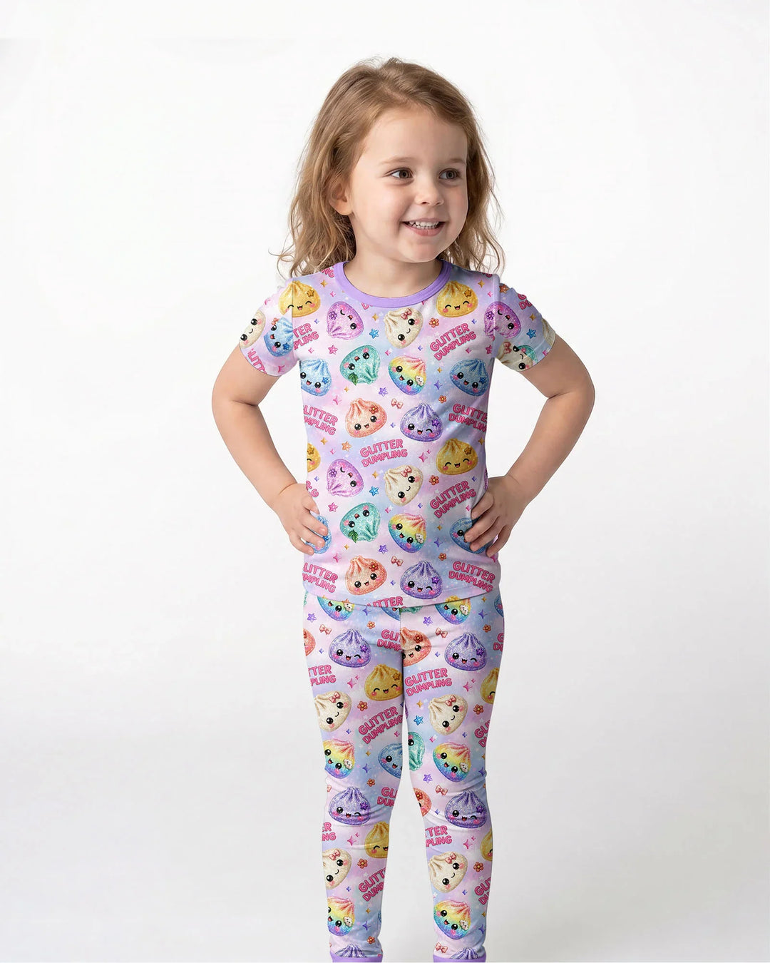 Glitter Dumpling Bamboo Two Piece Short Sleeve Pajama Set