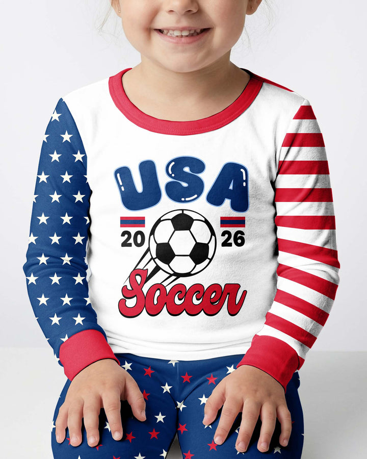 USA Soccer Cup Bamboo Two Piece Long Sleeve Pajama Set