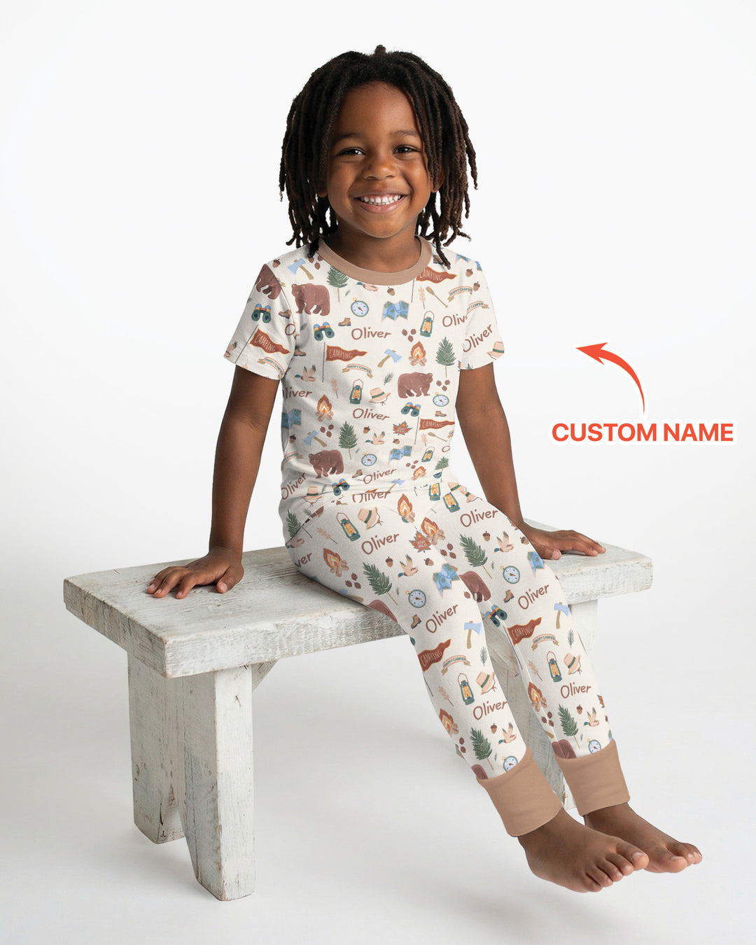CUSTOM Template Bamboo Two Piece Short Sleeve Pyjamas Set