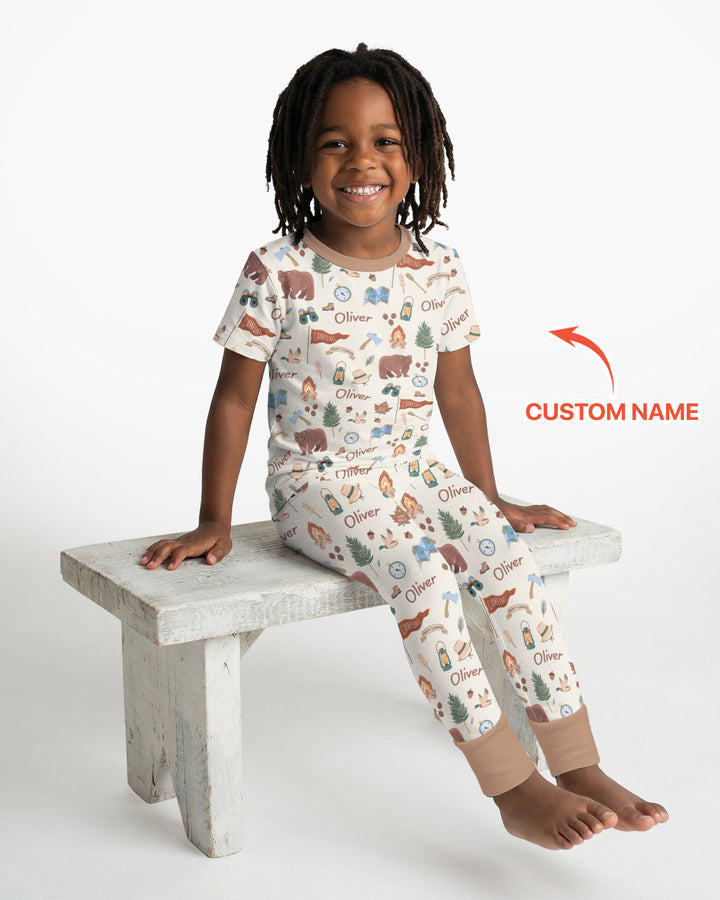 CUSTOM Template Bamboo Two Piece Short Sleeve Pyjamas Set