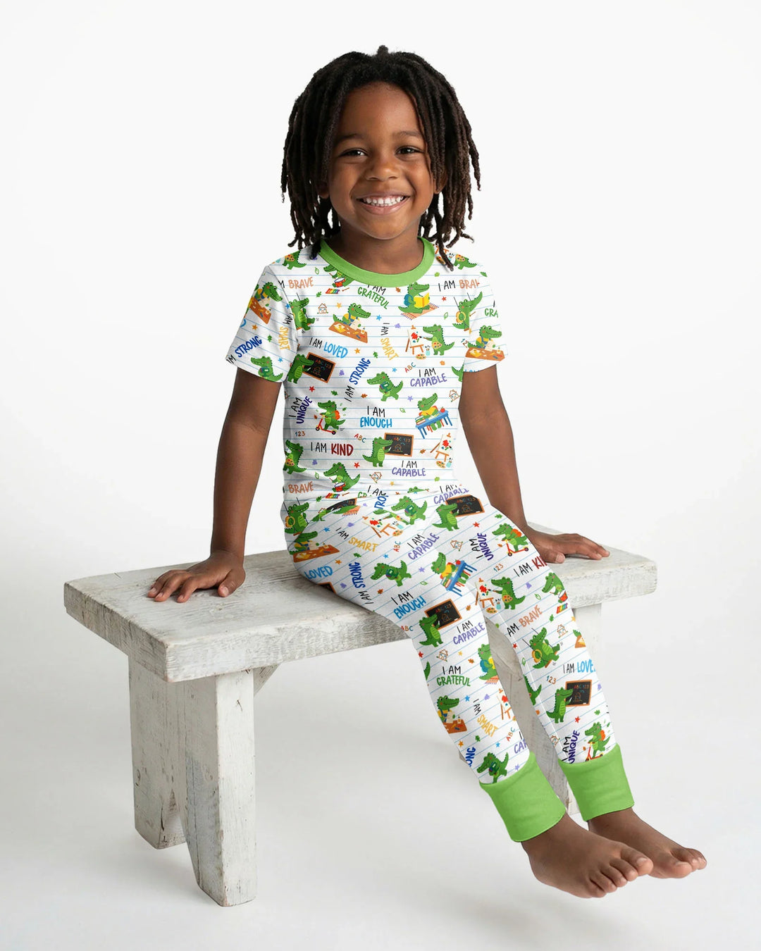 Brave Gator Days Bamboo Two Piece Short Sleeve Pajama Set