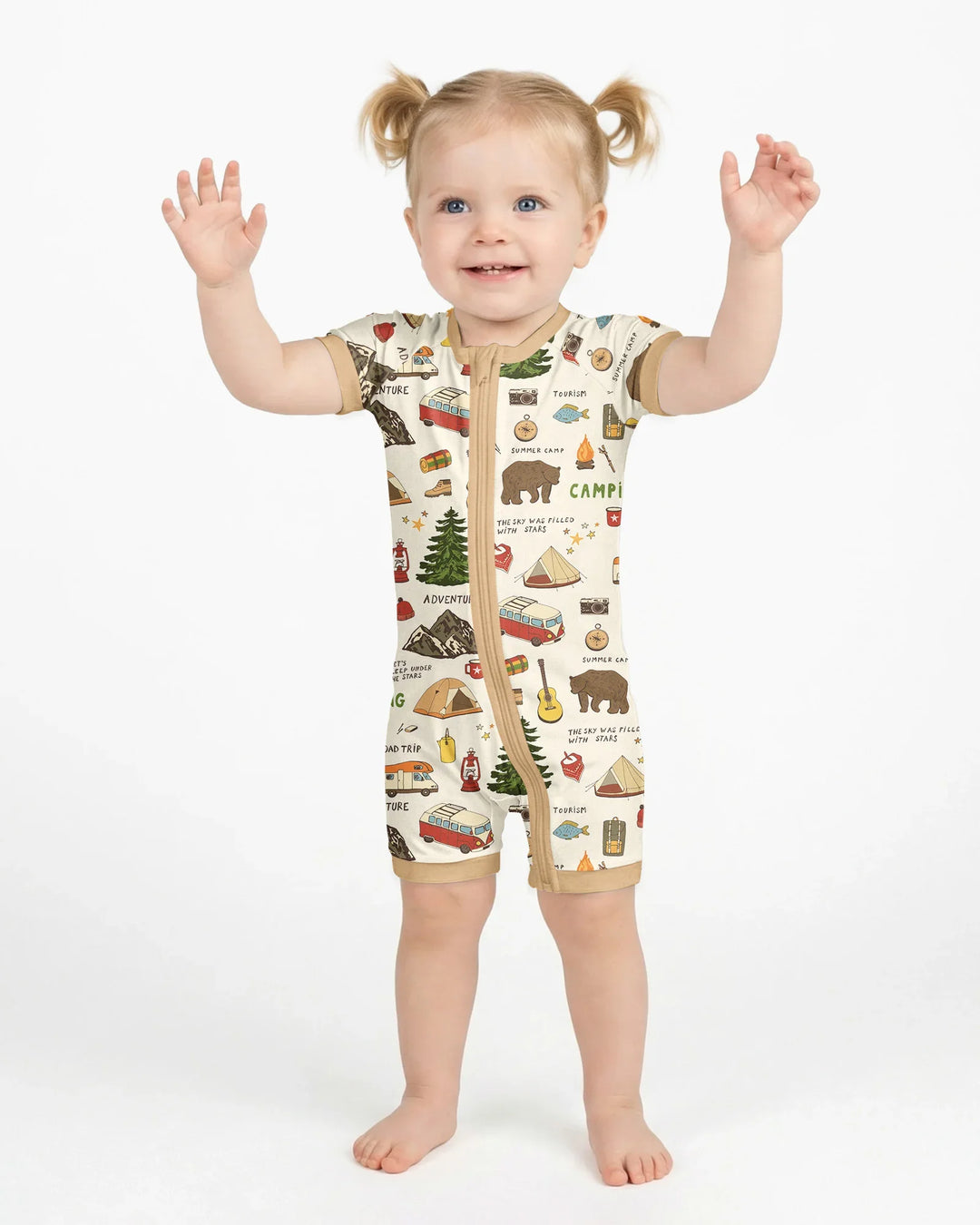 Outdoor Camping Adventure Family Matching Bamboo Shorty Zippy