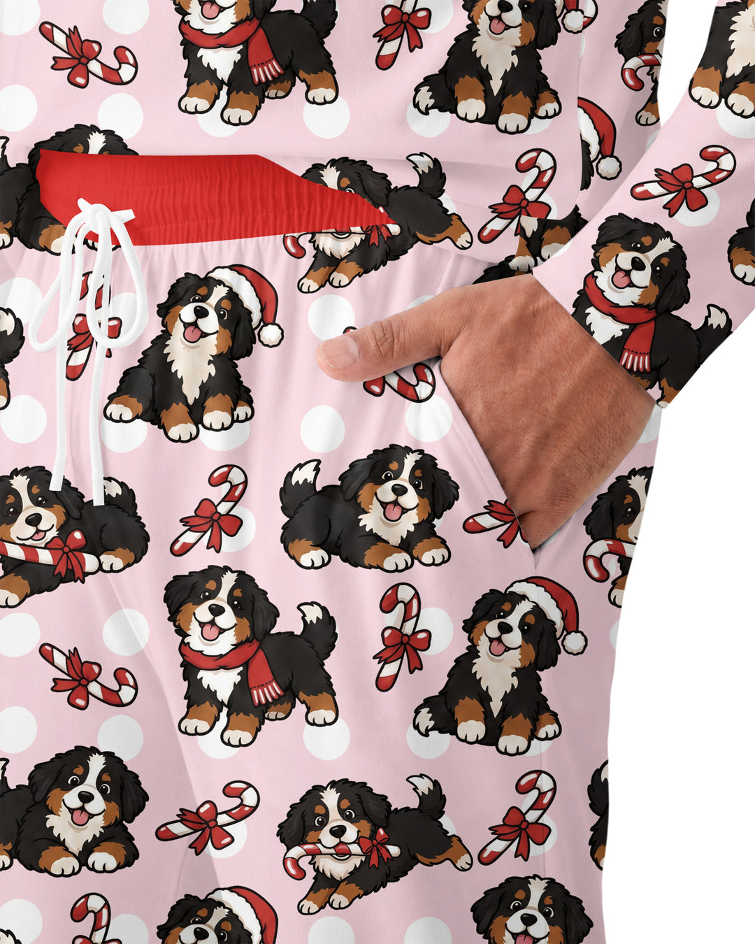 Holiday Bernese Mountain Christmas Dog Bamboo Men's Pajama Set