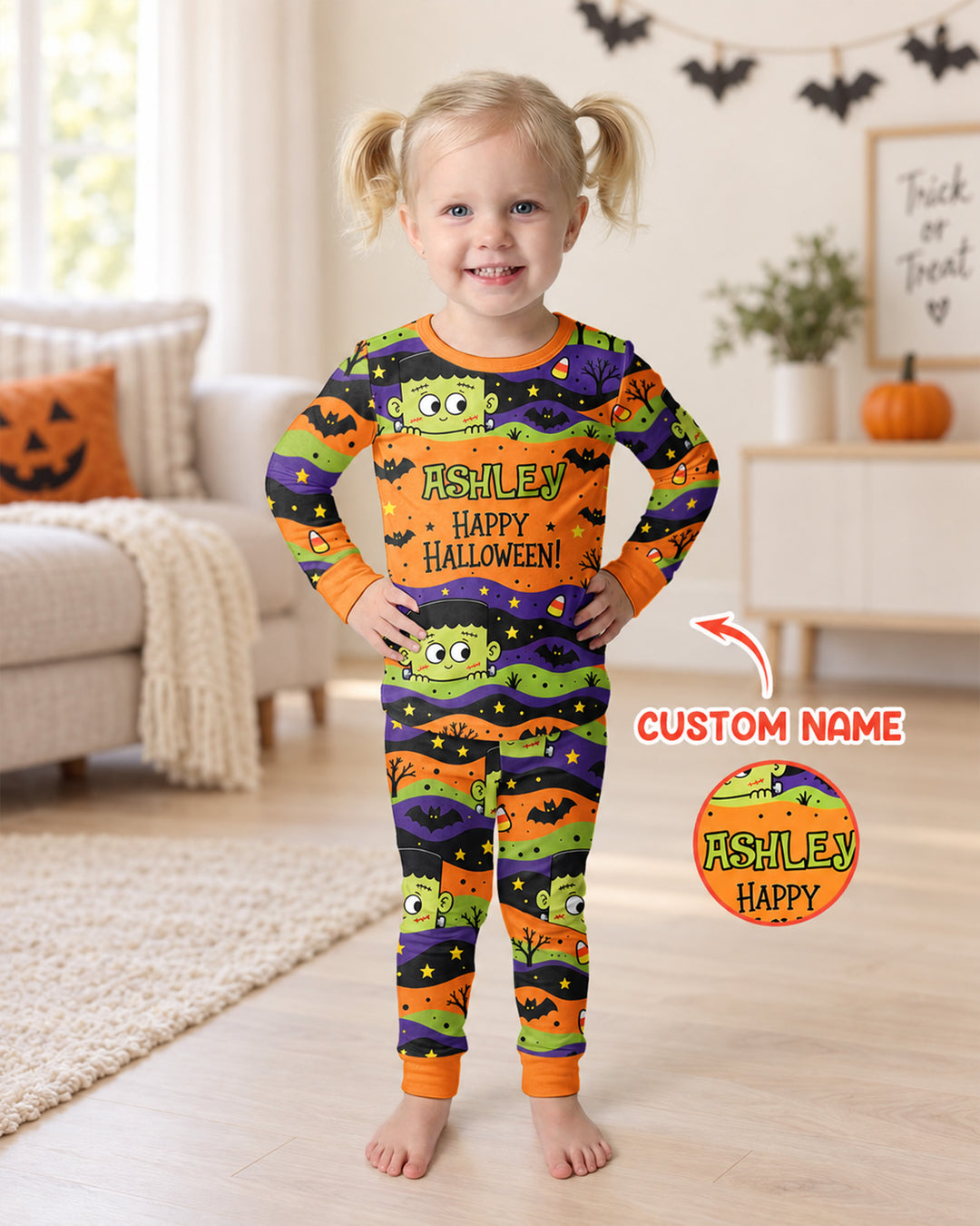 Eek Halloween Bamboo Two Piece Long Sleeve Pajama Set