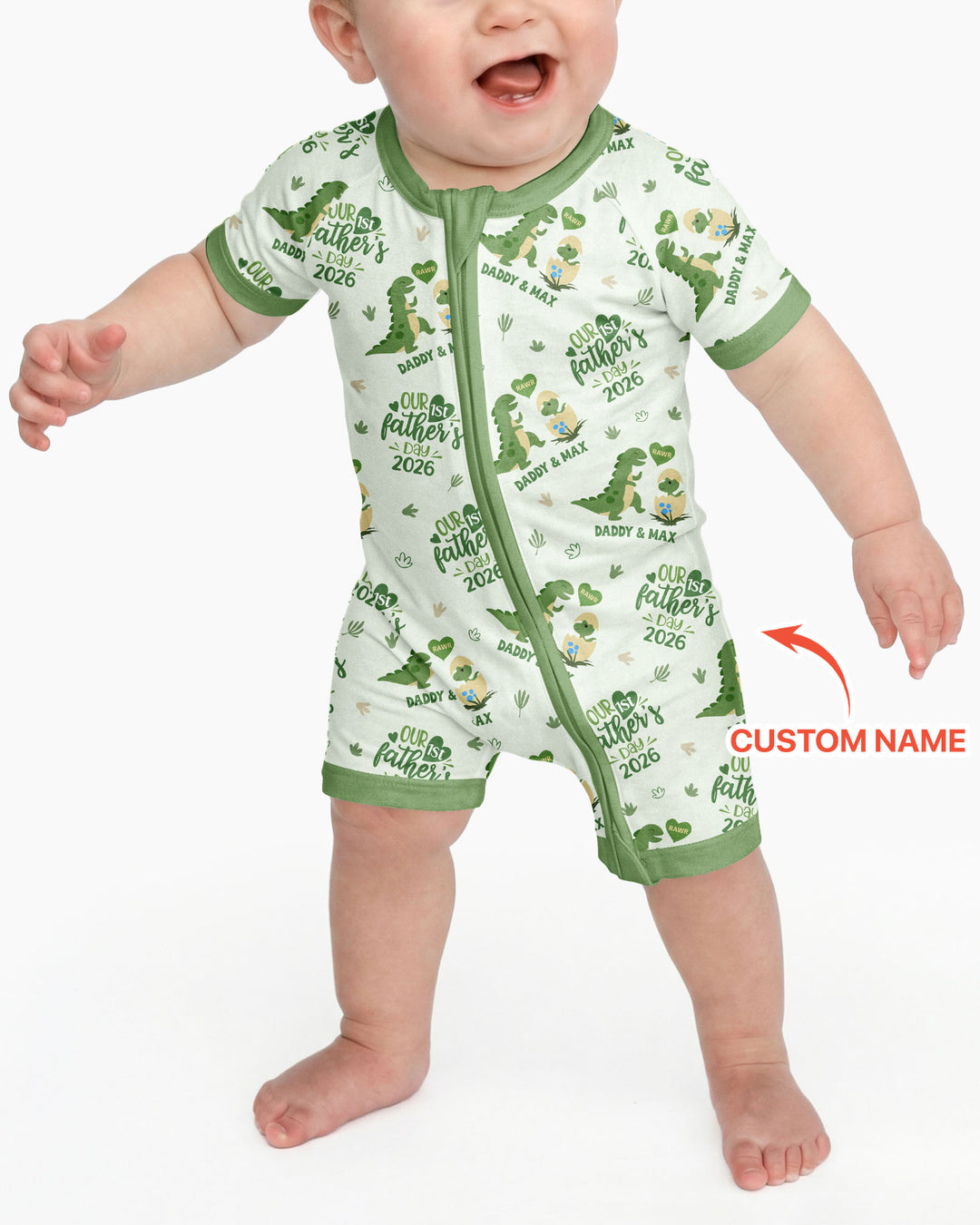 Custom Name Fathers Day 2026 Bamboo Shorty Zippy