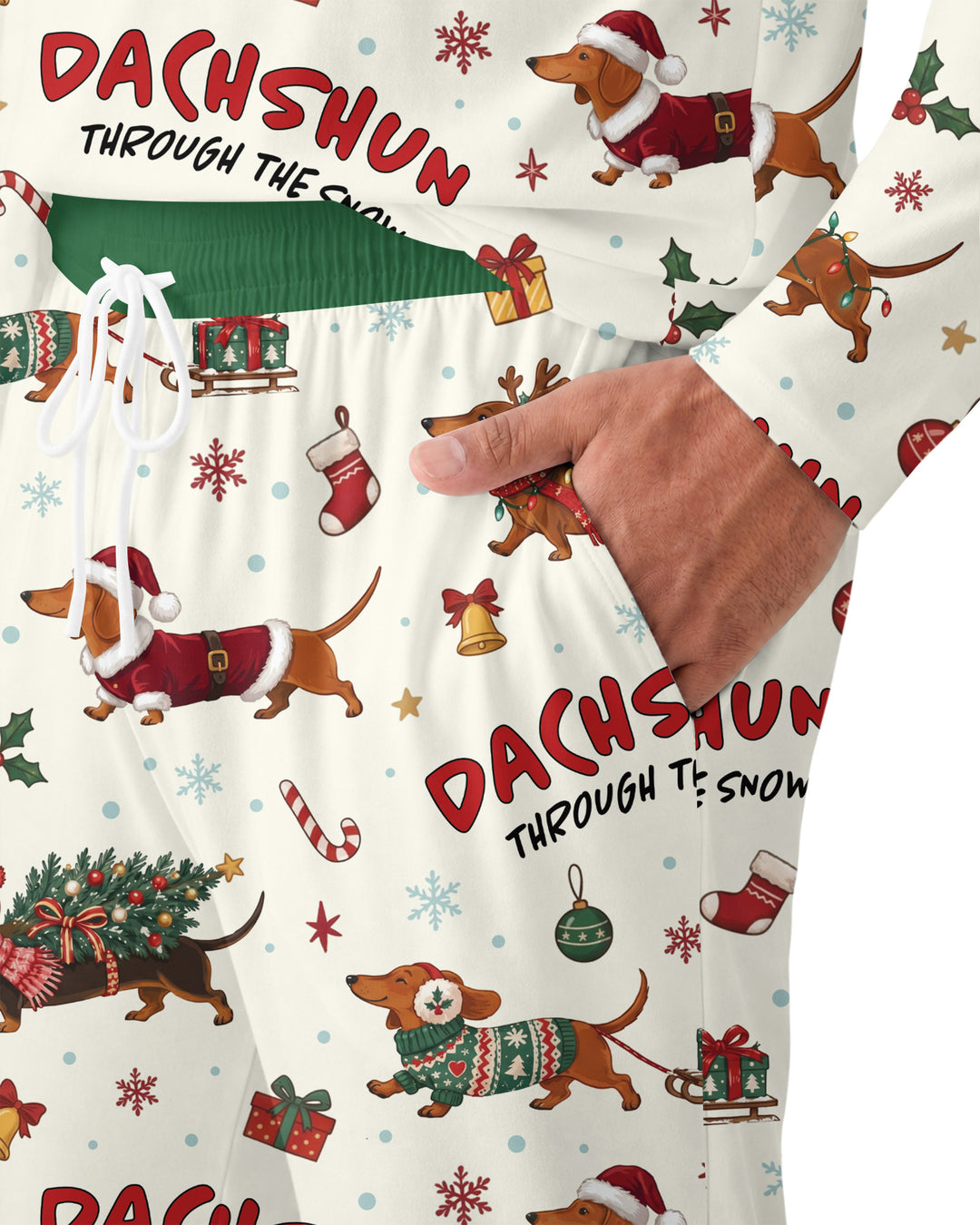 Dachshund Through The Snow Bamboo Men's Pajama Set