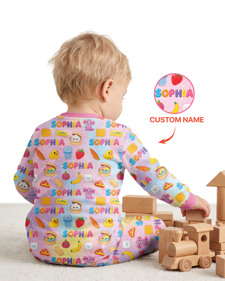 Just A Girl Who Loves Squishy Custom Name Bamboo Two Piece Long Sleeve Pajama Set
