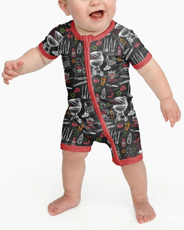 Backyard BBQ Party Family Matching Bamboo Shorty Zippy