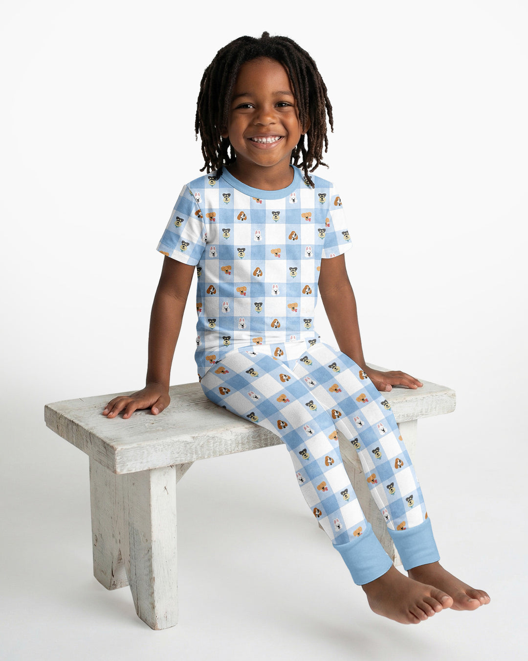 Plaid Pals Family Matching Bamboo Two Piece Short Sleeve Pajama Set