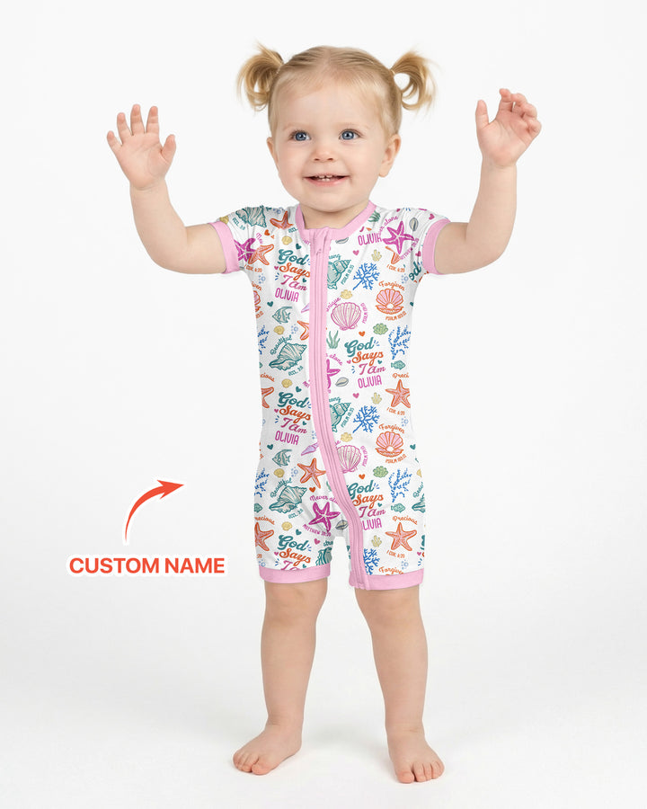 Coastal God Says I Am Custom Name Bamboo Shorty Zippy