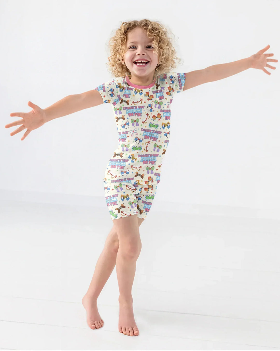 Daddy's Got A Friend In Me Bamboo Two Piece Short Sleeve Shorts Pajama Set