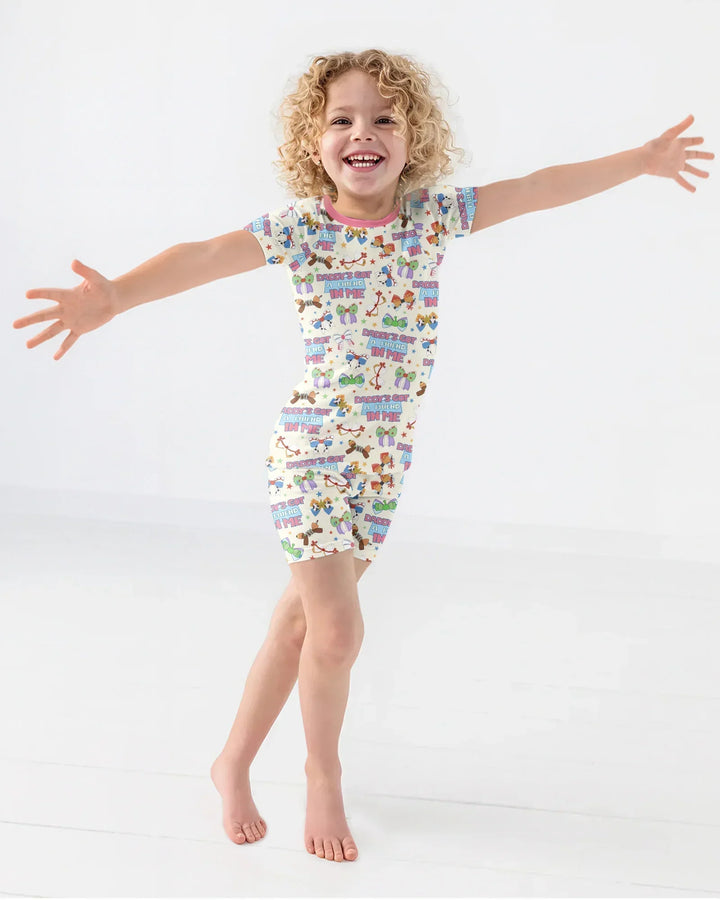 Daddy's Got A Friend In Me Bamboo Two Piece Short Sleeve Shorts Pajama Set
