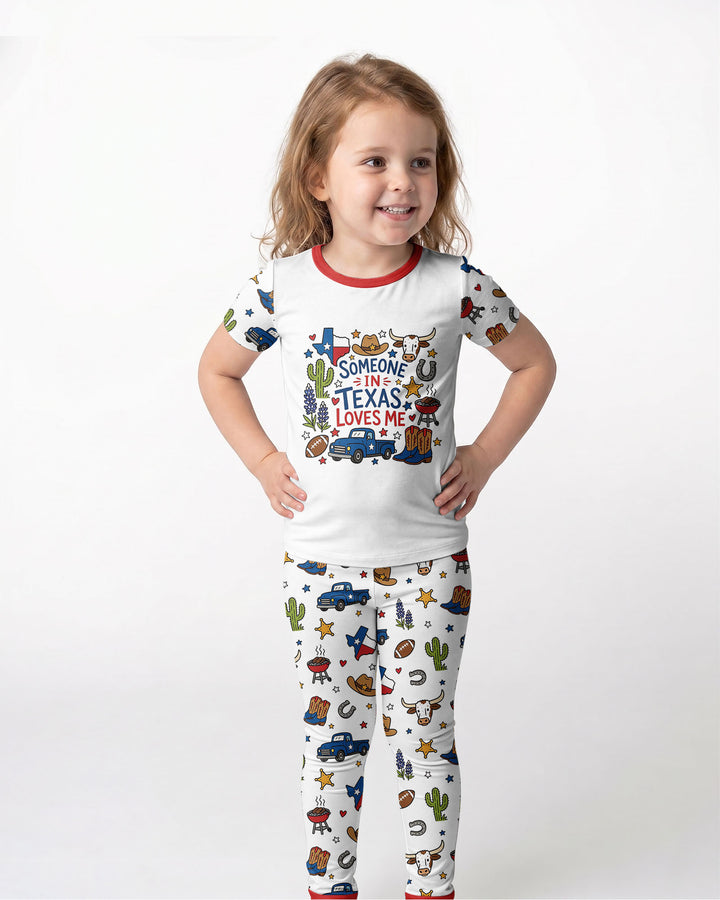 Someone in Texas Loves Me Bamboo Two Piece Short Sleeve Pajama Set