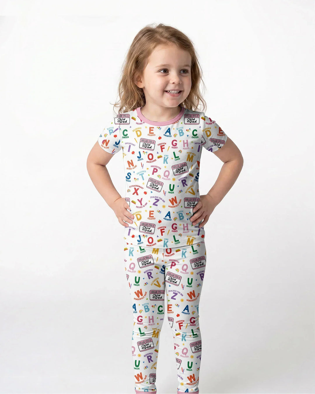 I'm A Child Of God ABCs Bamboo Two Piece Short Sleeve Pajama Set
