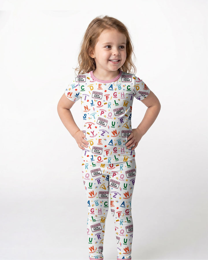 I'm A Child Of God ABCs Bamboo Two Piece Short Sleeve Pajama Set