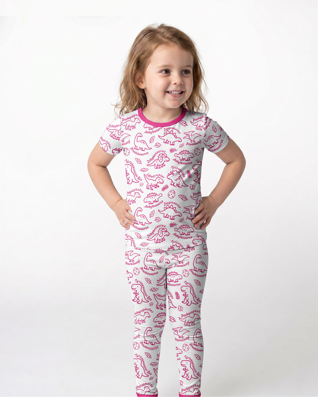 Dinosaur Park Bamboo Two Piece Short Sleeve Pajama Set