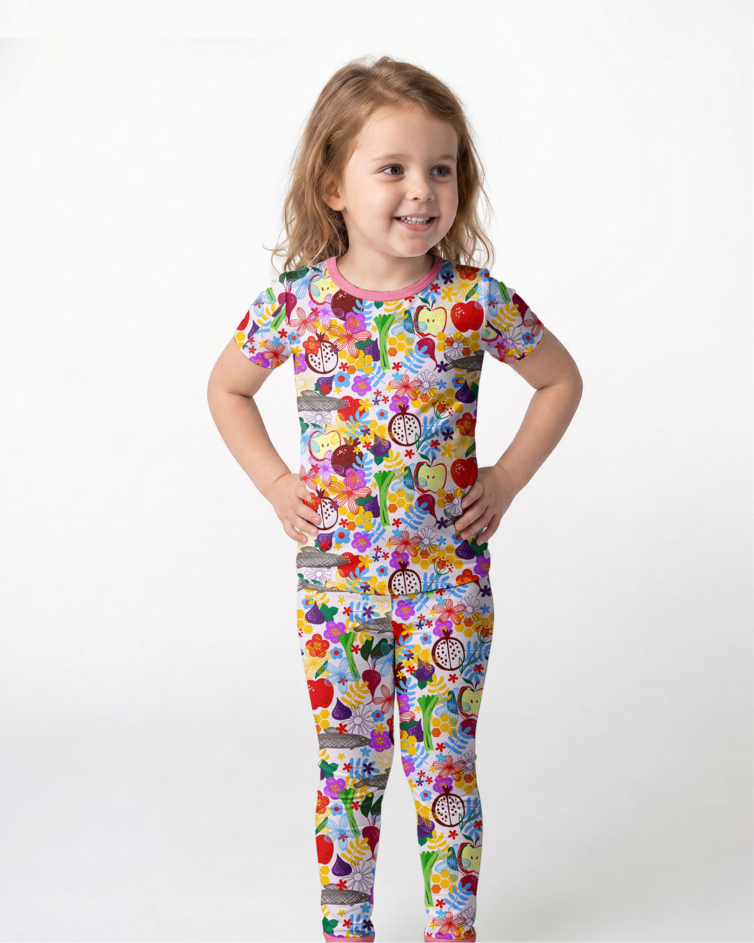 Happy Rosh Hashanah Bamboo Two Piece Short Sleeve Pajama Set