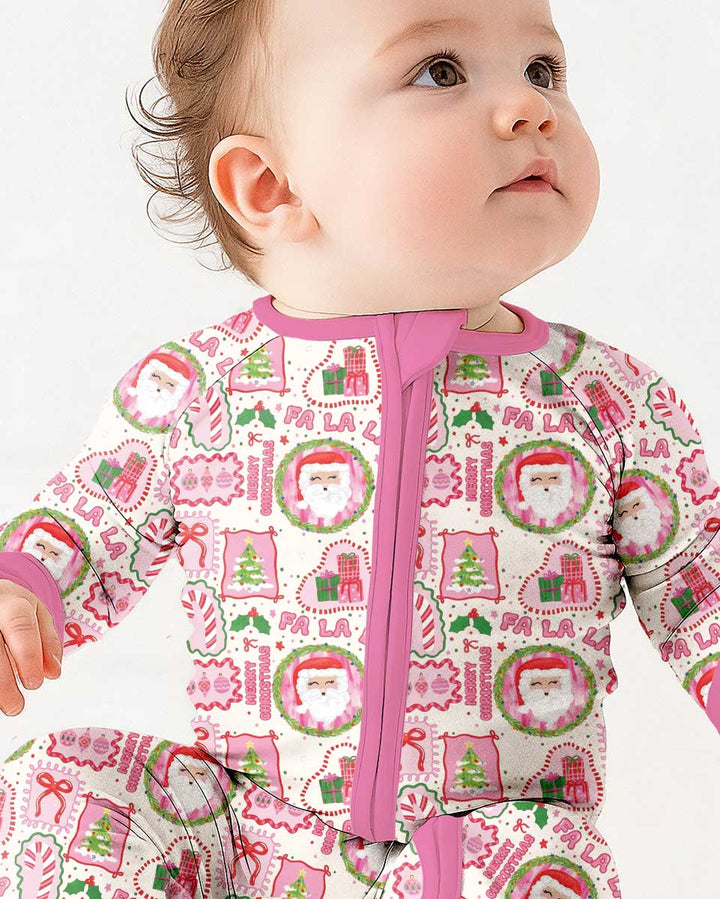 Fa La La Pink Christmas Bamboo Convertible Zippy