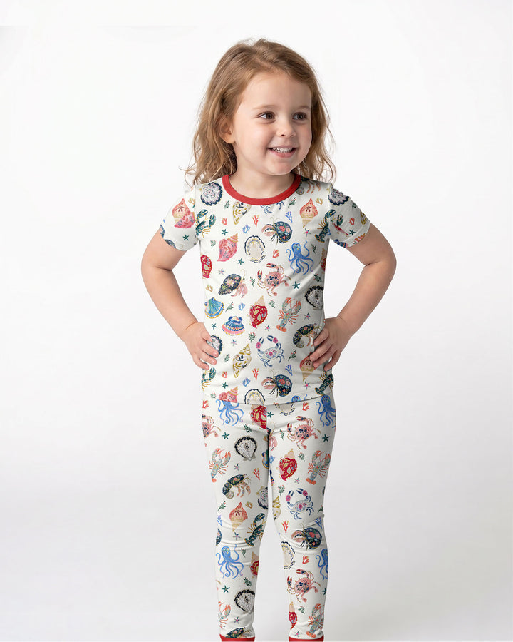 Preppy Coastal Bamboo Two Piece Short Sleeve Pajama Set