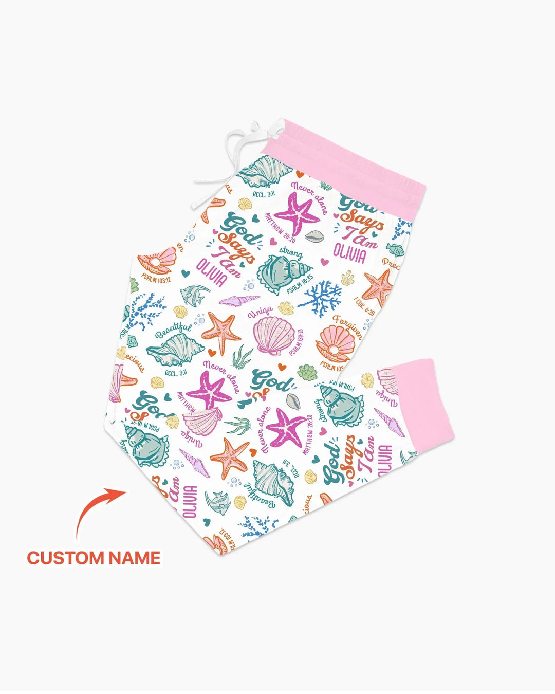 Coastal God Says I Am Custom Name Bamboo Women Pajama Set