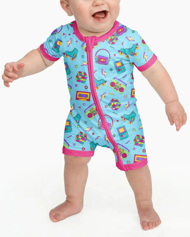 80s Retro Neon Bamboo Shorty Zippy