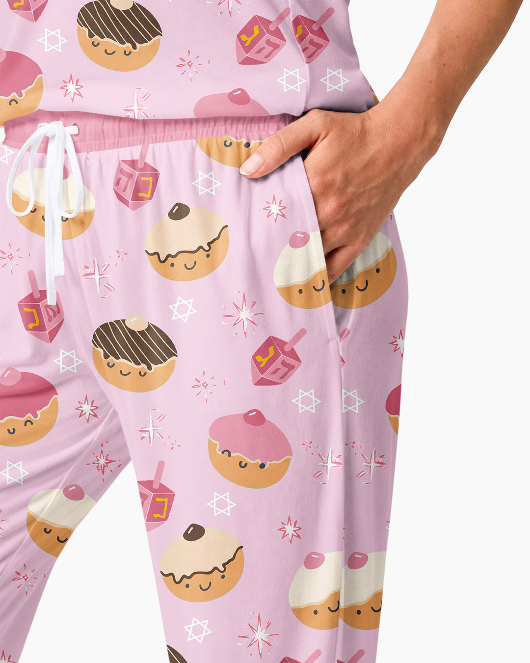 Hanukkah Donut Family Matching Bamboo Women Pajama Set