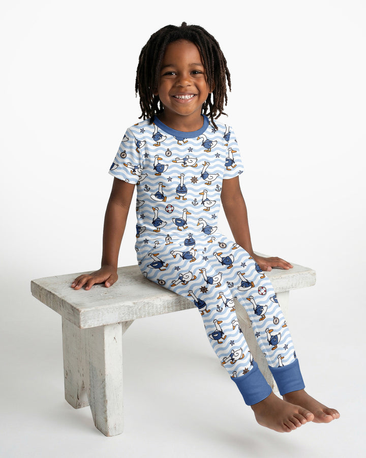 Silly Goose Sailor Bamboo Two Piece Short Sleeve Pajama Set