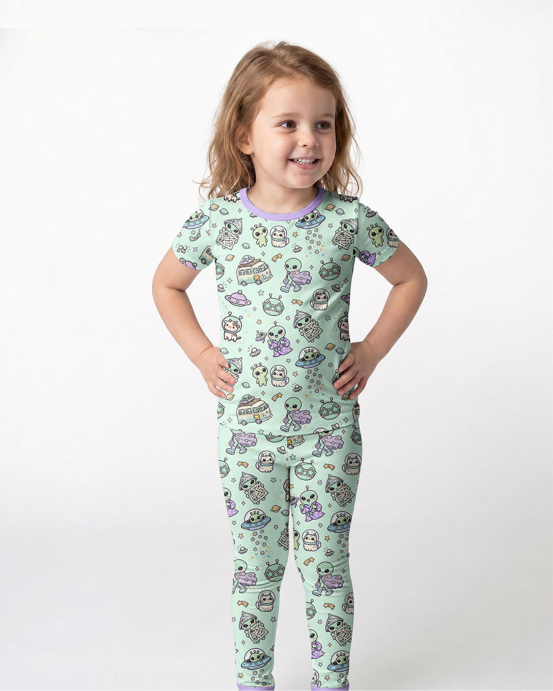Little Alien Explorer Bamboo Two Piece Short Sleeve Pajama Set