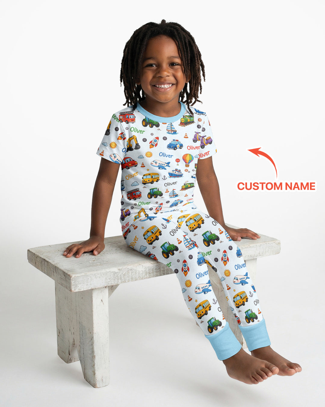 CUSTOM Template Bamboo Two Piece Short Sleeve Pyjamas Set