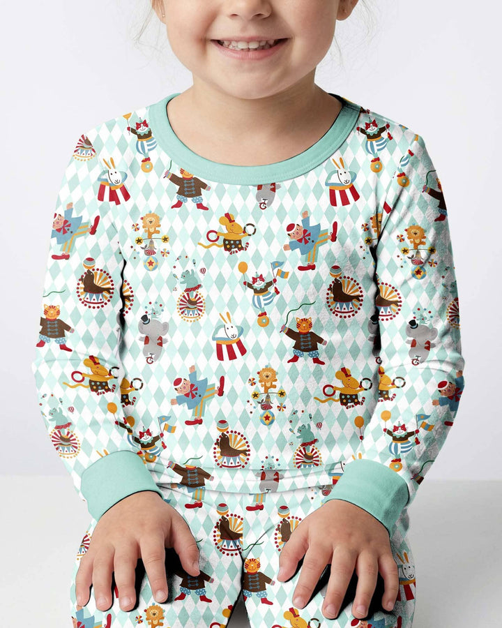 Circus Animal Bamboo Two Piece Long Sleeve Pajama Set