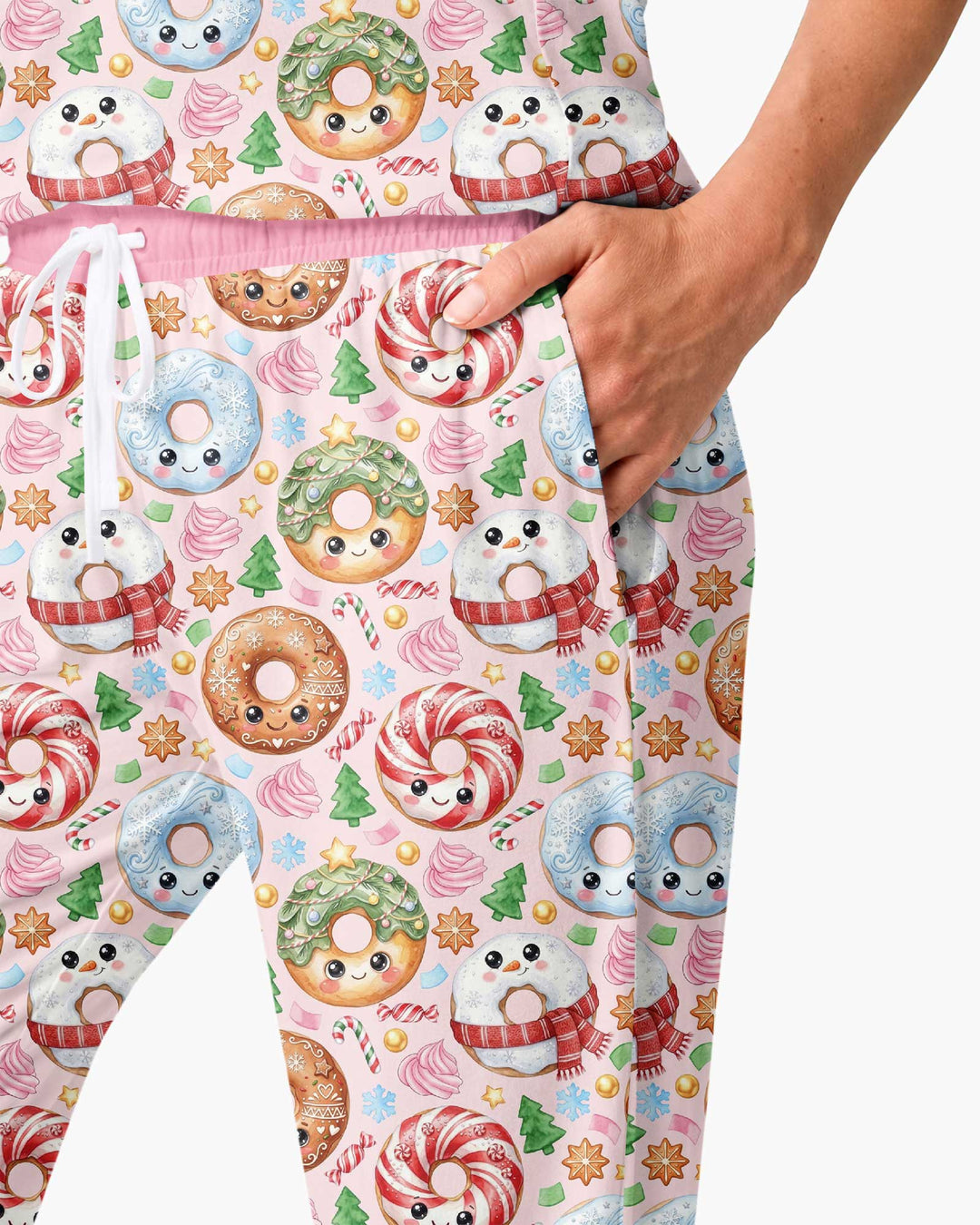 Kawaii Christmas Donuts Bamboo Women Pajama Set