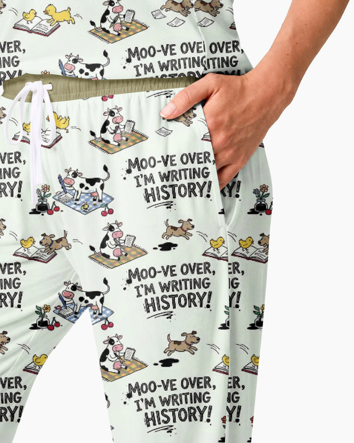 Writing Moo History Bamboo Women Pajama Set