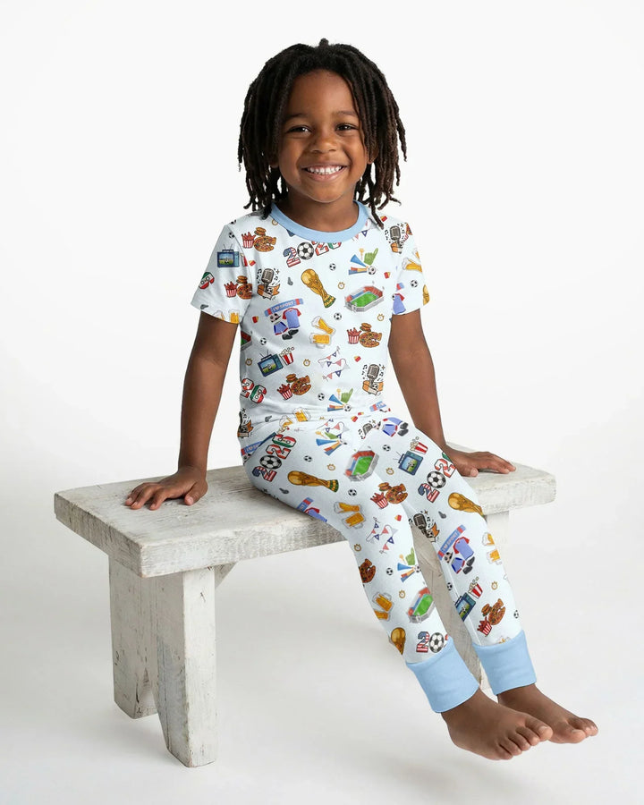 Dreaming of The Cup Bamboo Two Piece Short Sleeve Pajama Set