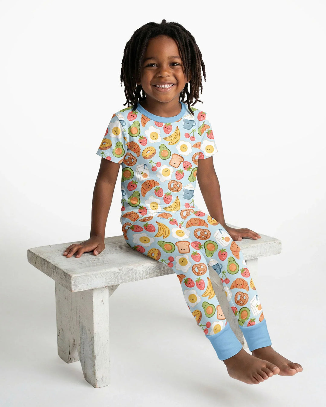 Breakfast Buddies Family Matching Bamboo Two Piece Short Sleeve Pajama Set