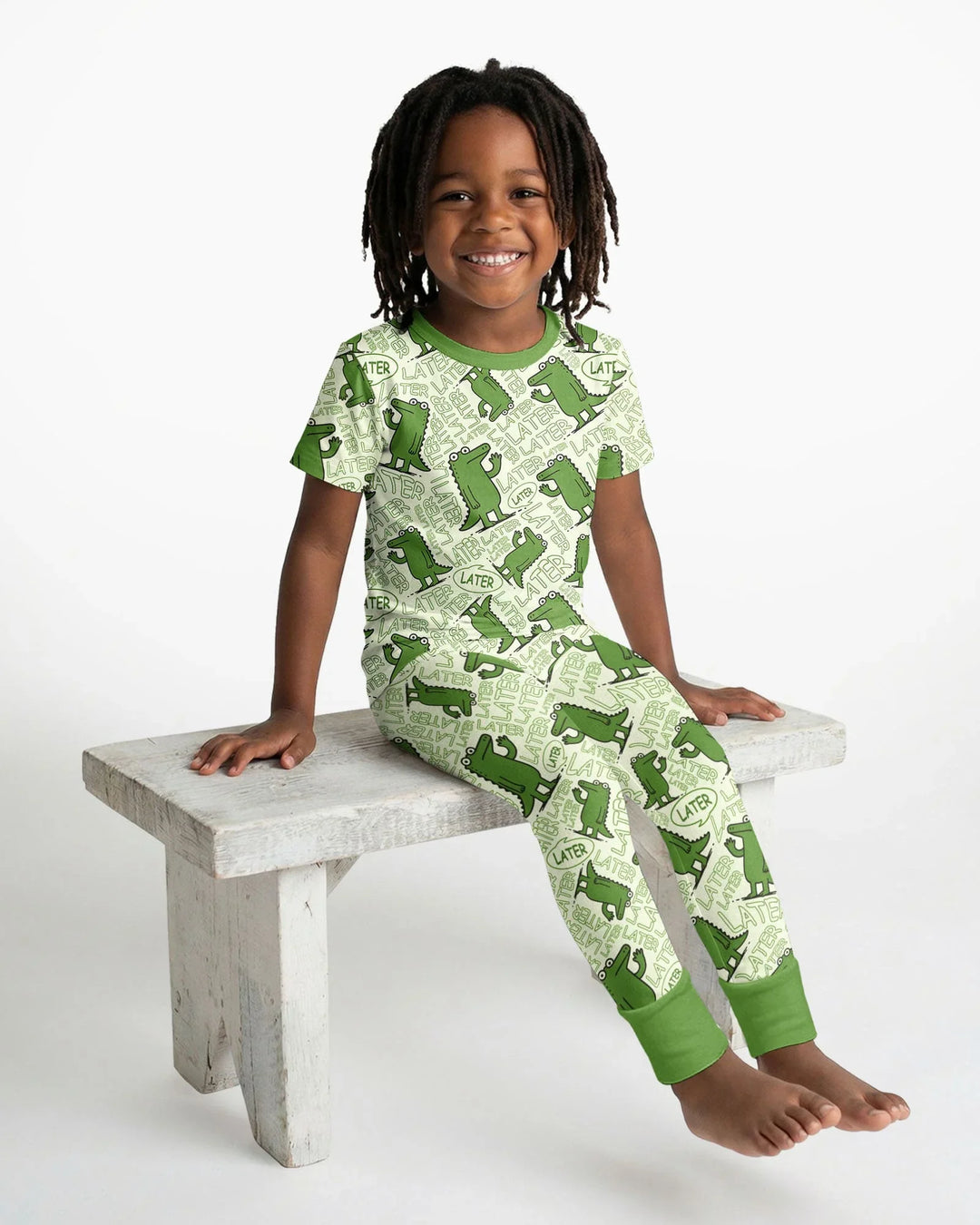 See you later, alligator! Bamboo Two Piece Short Sleeve Pajama Set