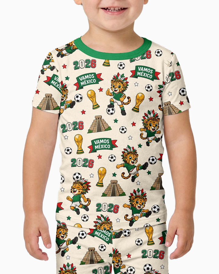 Jaguar 2026 Vamos Mexico Family Matching Bamboo Two Piece Short Sleeve Pajama Set