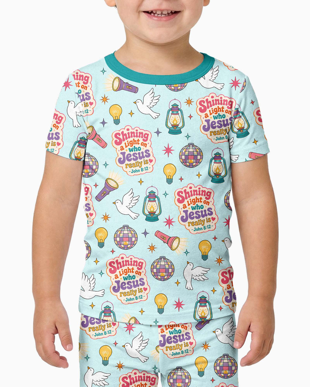 Summer Retro Ice Creams Family Matching Bamboo Two Piece Short Sleeve Pajama Set