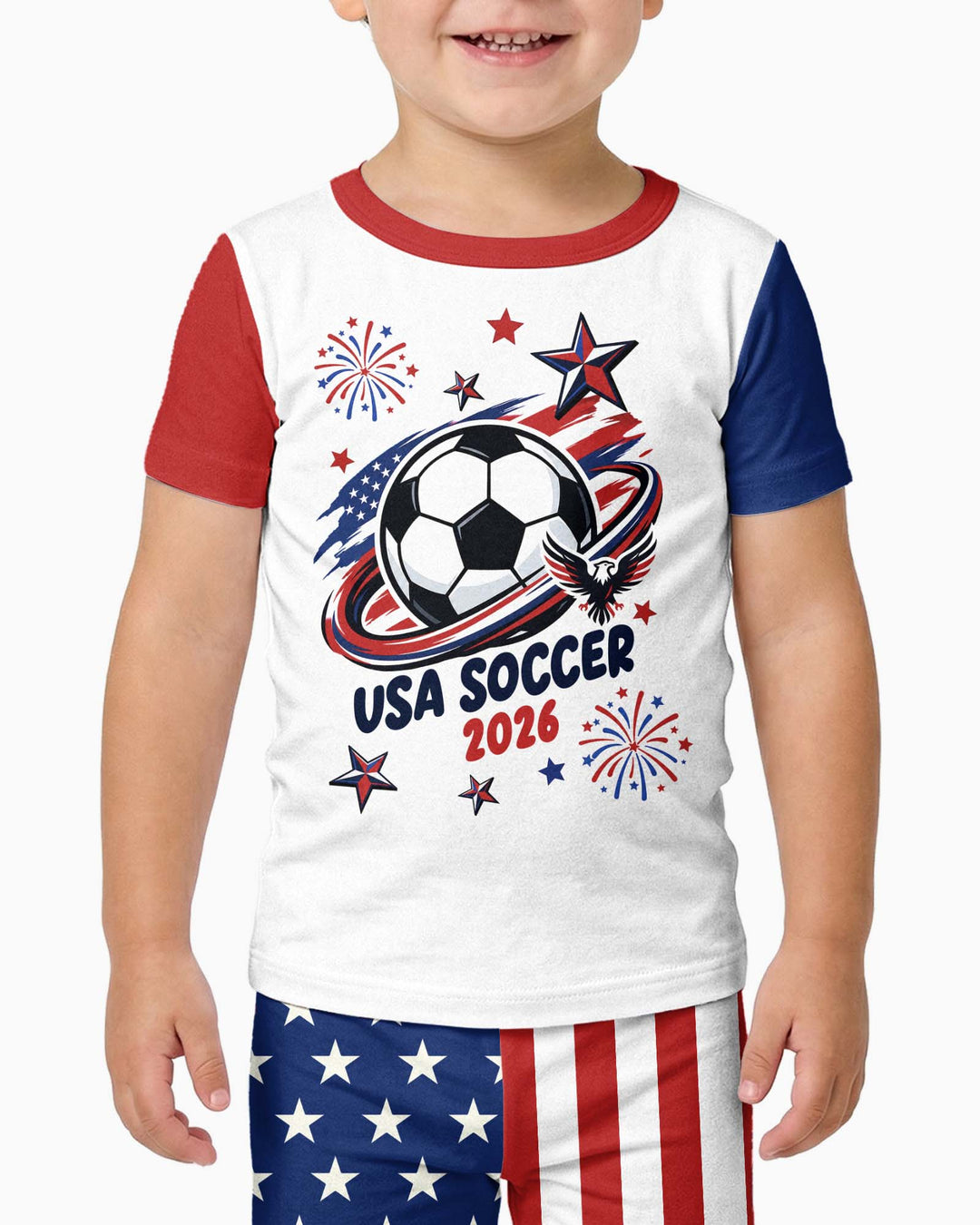 USA Soccer 2026 Family Matching Bamboo Two Piece Short Sleeve Pajama Set